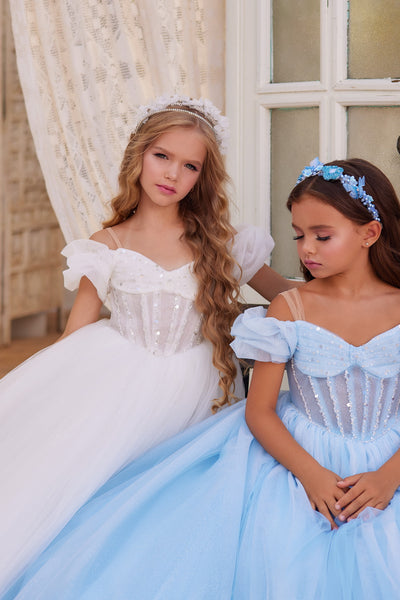 Princess-Inspired Blue Ball Gown | Pentelei Couture | Flower Girl Pageant