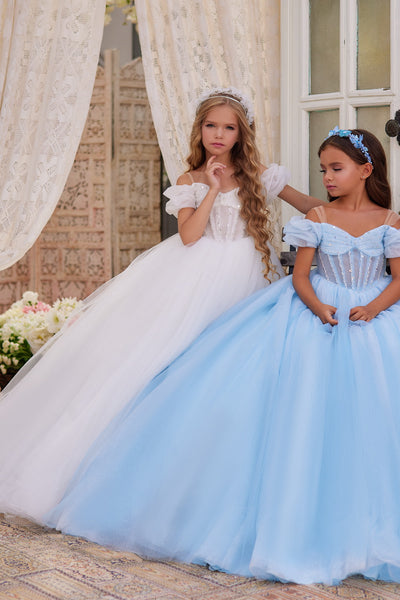 Princess-Inspired Blue Ball Gown | Pentelei Couture | Flower Girl Pageant