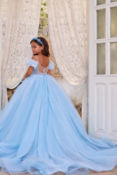 Princess-Inspired Blue Ball Gown | Pentelei Couture | Flower Girl Pageant