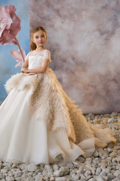 Luxurious Tulle Ivory Gown | Pentelei Couture | Flower Girl Pageant