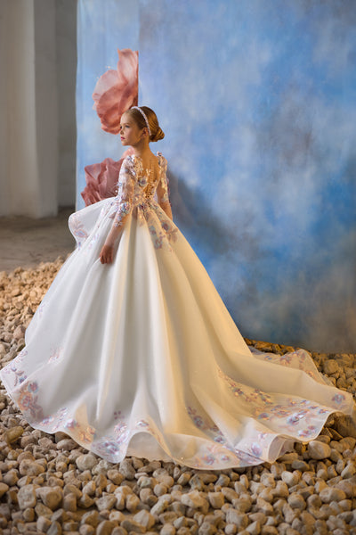 Pentelei Couture 3709 - Stunning Flower Girl Dress With Train