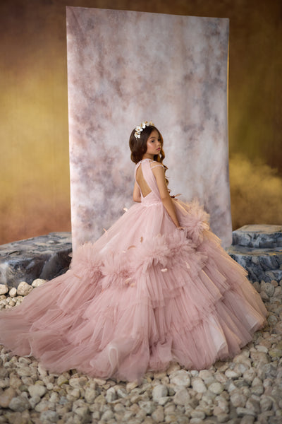 Whimsical Pink & Green Tulle Gown | Pentelei Couture | Pageant Dresses