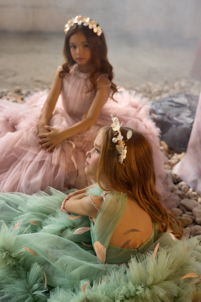 Whimsical Pink & Green Tulle Gown | Pentelei Couture | Pageant Dresses
