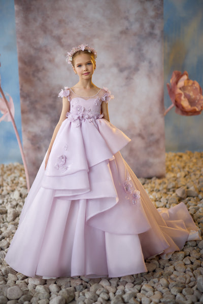 Elegant Girls Pageant Dress | Pentelei Couture | Communion Flower Girl