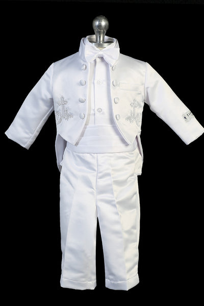 Giovanni Tuxedo | Boys Tailed Christening Outfit with Cross Embroidery
