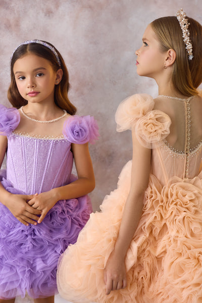 Radiant Purple Tulle Girls Party Dress | Pentelei Couture | Birthday & Pageant