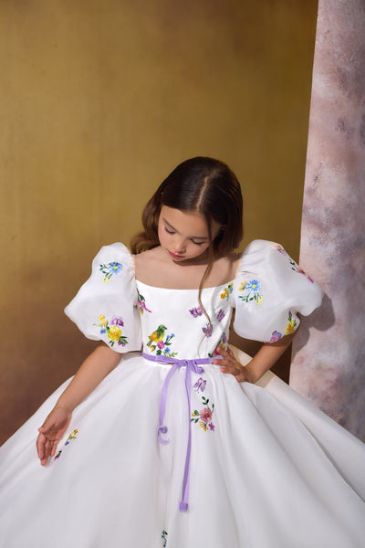 Enchanting Floral Embroidered Floor-Length Gown | Pentelei Couture | Father Daughter Dance