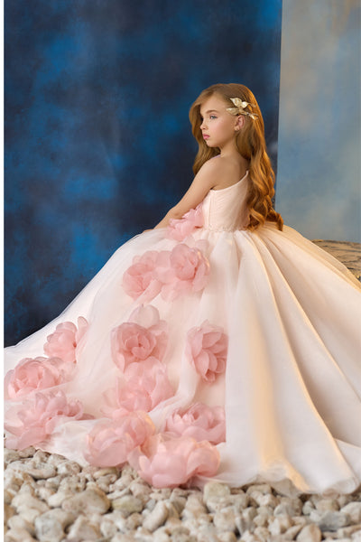 Dreamy Floral Embellished Flower Girls Gown | Pentelei Couture