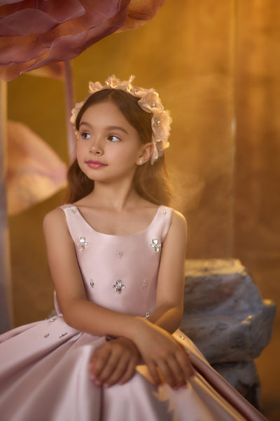 Charming Flower Girl Satin Ball Gown | Pentelei Couture | Natural Pageant