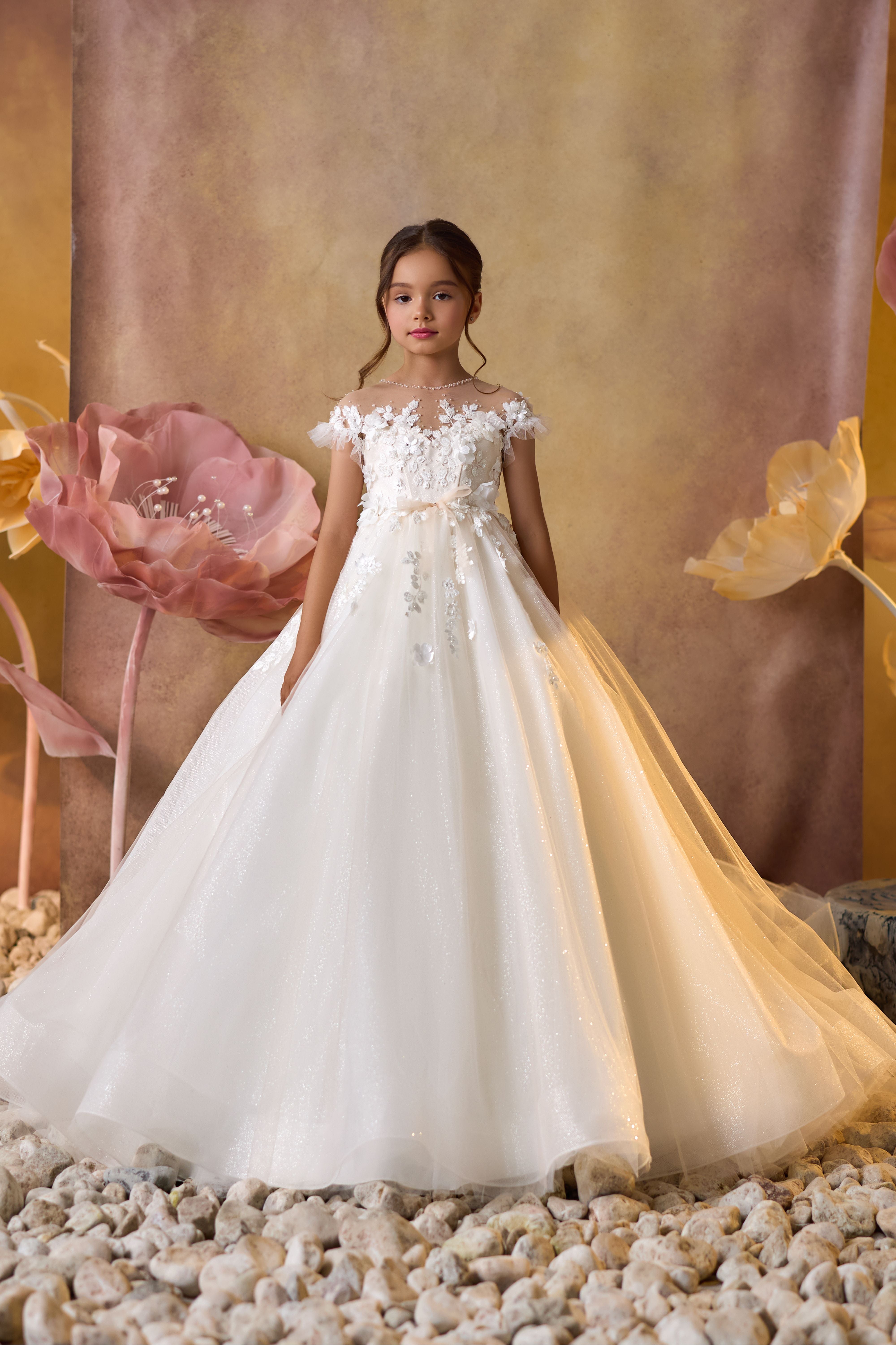 Ethereal Ivory Flower Girl Dress Pentelei Couture Communion