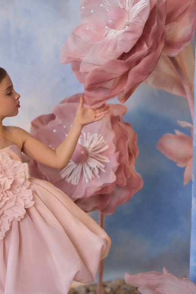 Elegant Kids Short Birthday Dress | Pentelei Couture | Girls Pageant Dress