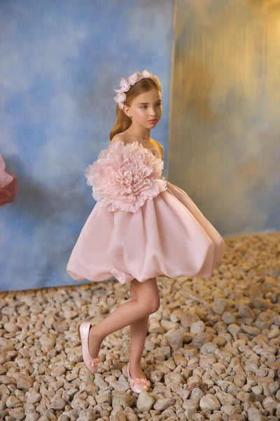 Elegant Kids Short Birthday Dress | Pentelei Couture | Girls Pageant Dress
