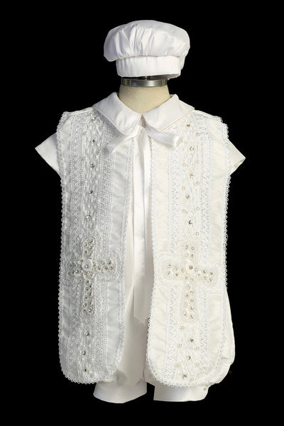 Elegant Boys’ Christening Outfit – Baptism Suit with Cross Embroidery