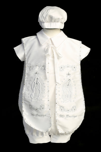 Boys’ Christening Romper – Embroidered Maria Baptism Outfit