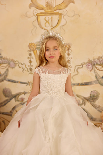 Elegant White Couture Dress | Pentelei Couture Communion & Flower Girl