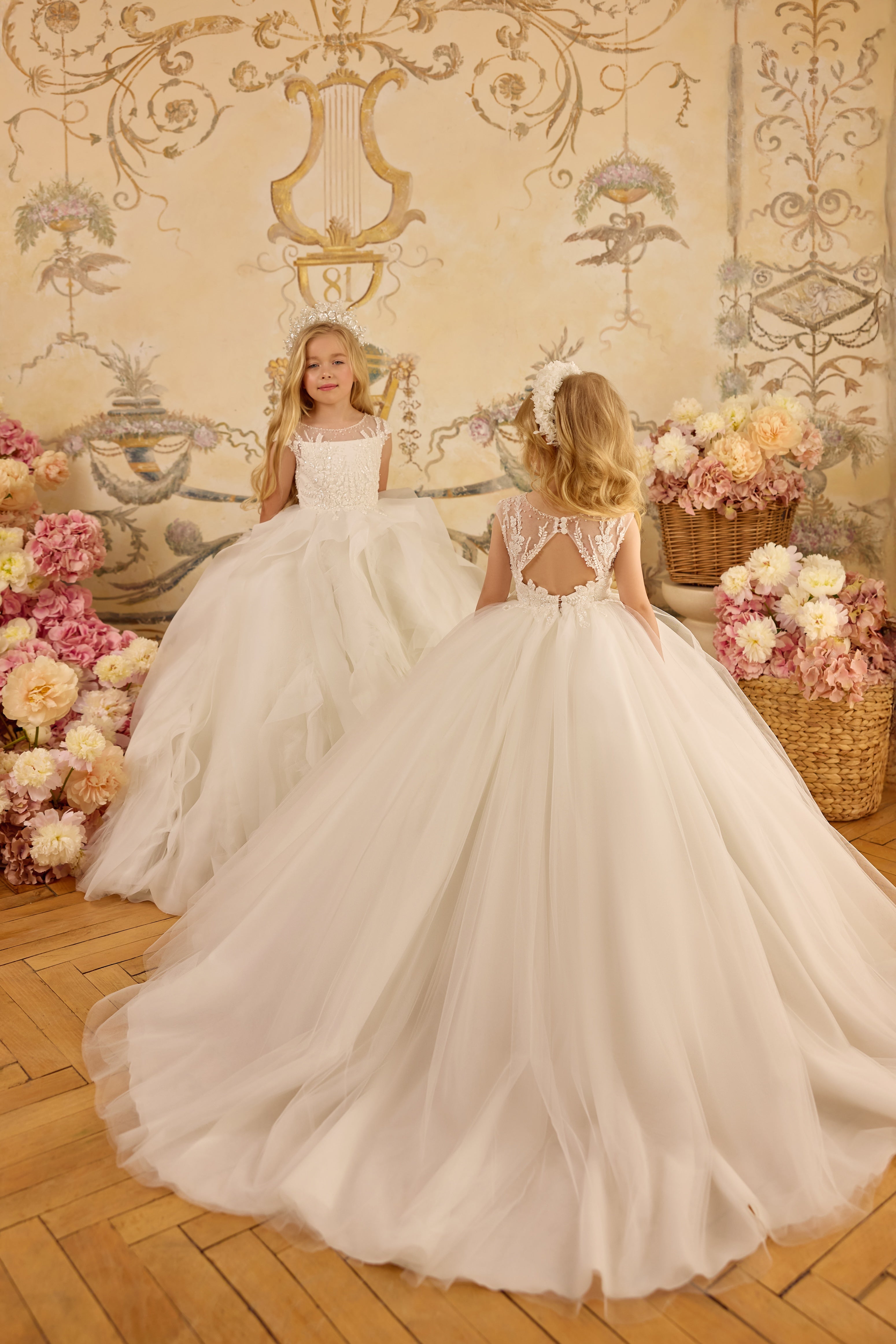 Elegant White Couture Dress | Pentelei Couture Communion & Flower Girl White / 2-3 Yrs Elegant White Couture Dress | Pentelei Couture Communion & Flower Girl White / 2-3 Yrs