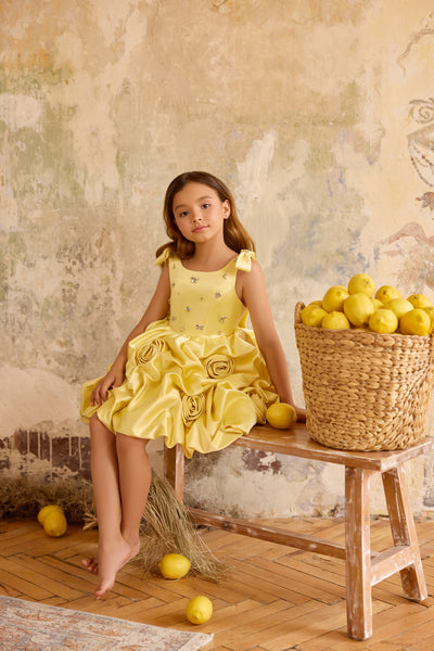 Elowen Rosette Gown | Pentelei Couture Girls Pageant Flower Girl Dress