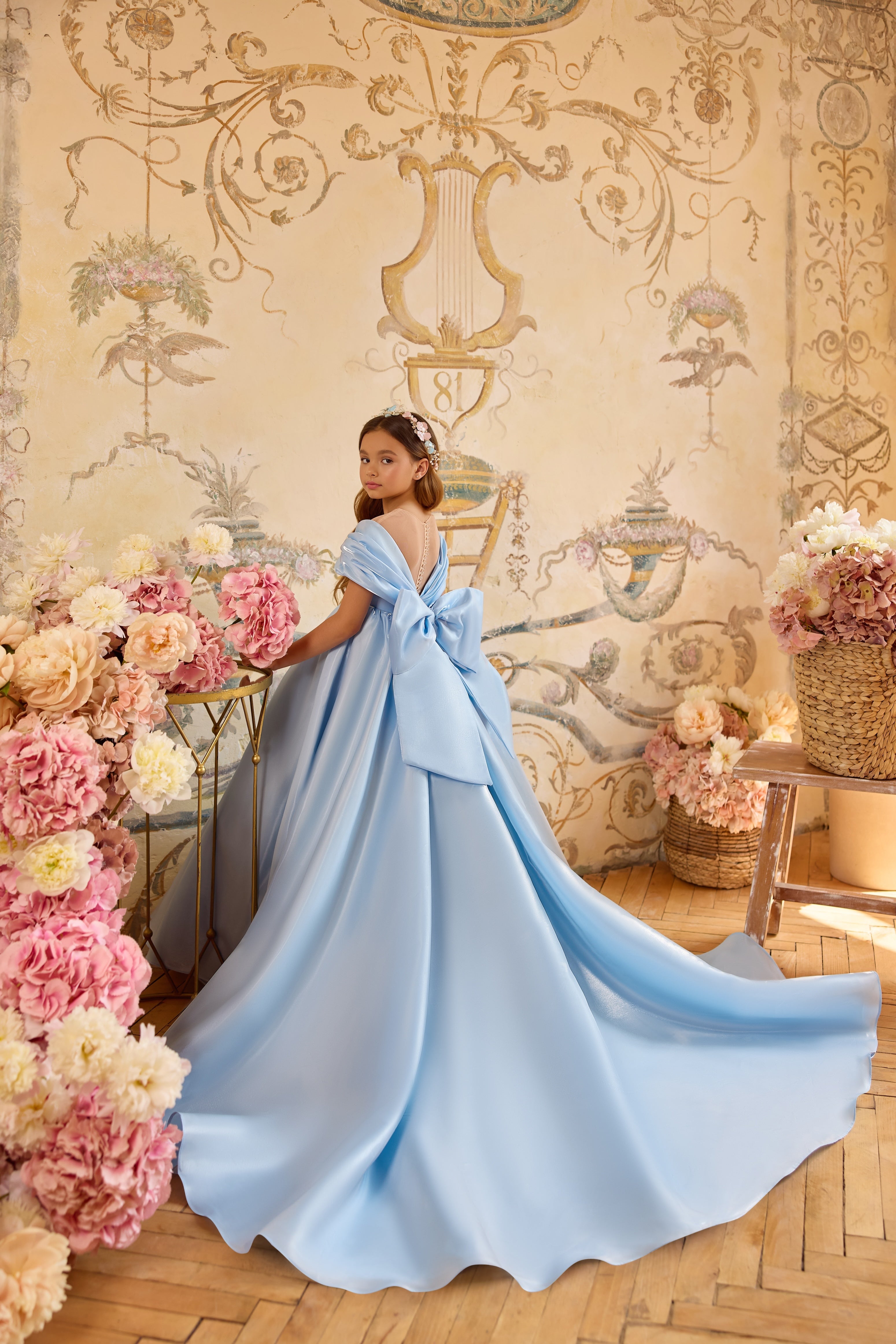 Celestielle Grace Gown | Pentelei Couture Blue Ball Dress Blue / 11-12 Yrs Celestielle Grace Gown | Pentelei Couture Blue Ball Dress Blue / 11-12 Yrs