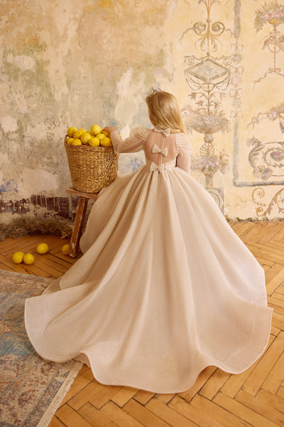 Cappucinno Sparkle Girls Dress | Pentelei Couture