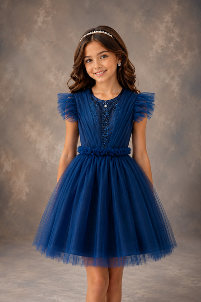 Girls Tulle Party Dress Beaded Bodice | Sparkle Collection