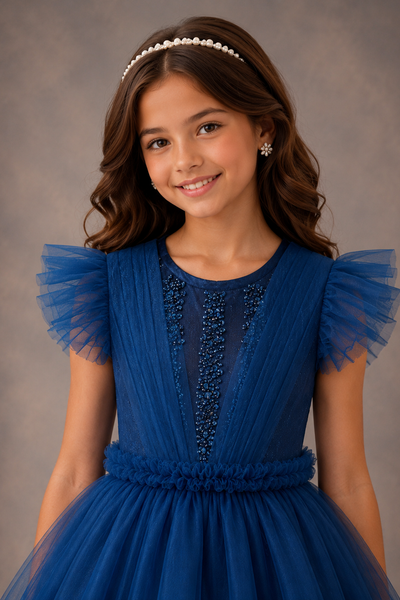 Girls Tulle Party Dress Beaded Bodice | Sparkle Collection