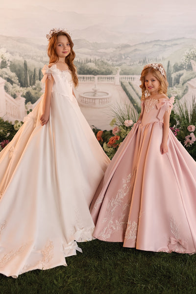 Luxury Satin Girls Ball Gown | Pentelei Couture