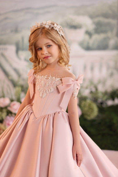 Luxury Satin Girls Ball Gown | Pentelei Couture