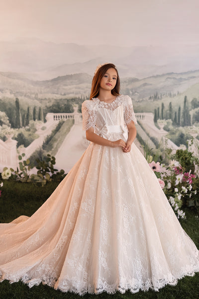 Pentelei Couture Luxury Girls Communion & Flower Girl Dress