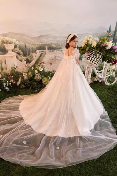 Pentelei Couture Luxury Flower Girl Gown with Train