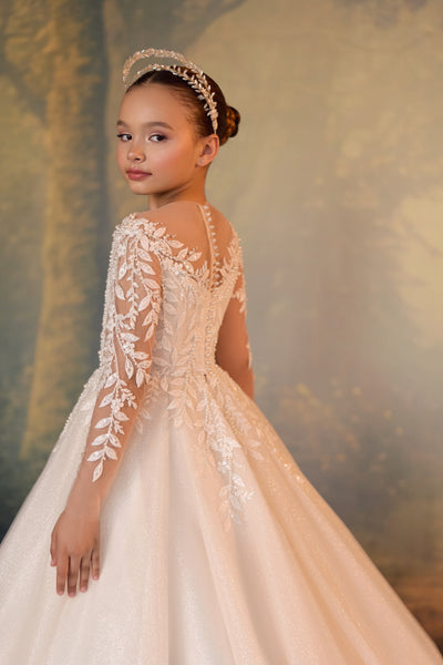 Pentelei Couture Beaded First Communion Gown with Cape