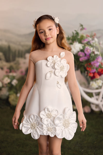 Pentelei Couture 3D Floral Girls Party & Pageant Dress
