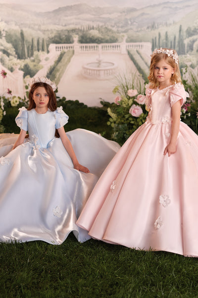 Pentelei Couture Luxury Girls Ball Gown with Train