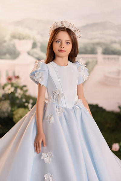 Pentelei Couture Luxury Girls Ball Gown with Train