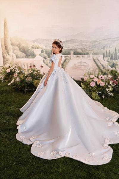 Pentelei Couture Luxury Girls Ball Gown with Train