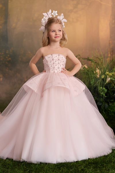 Pentelei Couture Girls Ball Gown | Flower Girl Dress