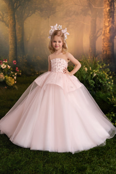 Pentelei Couture Girls Ball Gown | Flower Girl Dress