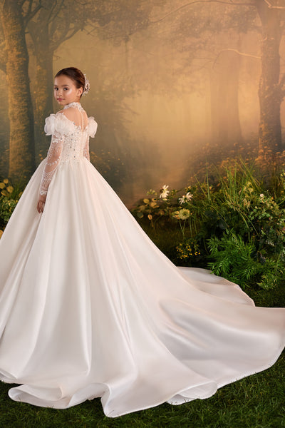 Pentelei Couture Beaded Girls Communion Ball Gown