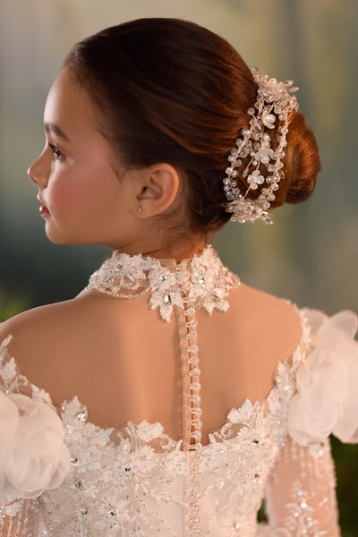 Pentelei Couture Beaded Girls Communion Ball Gown