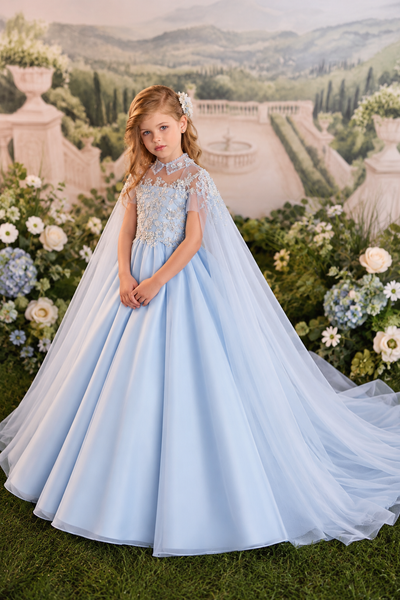 Pentelei Couture Girls Cape Gown | Special Occasion Dress