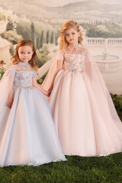 Pentelei Couture Girls Cape Gown | Special Occasion Dress