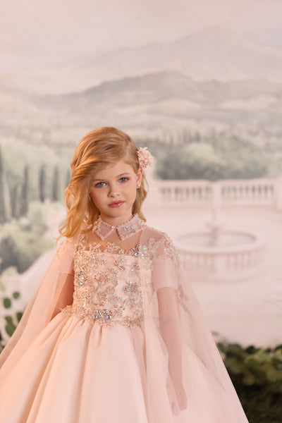 Pentelei Couture Girls Cape Gown | Special Occasion Dress