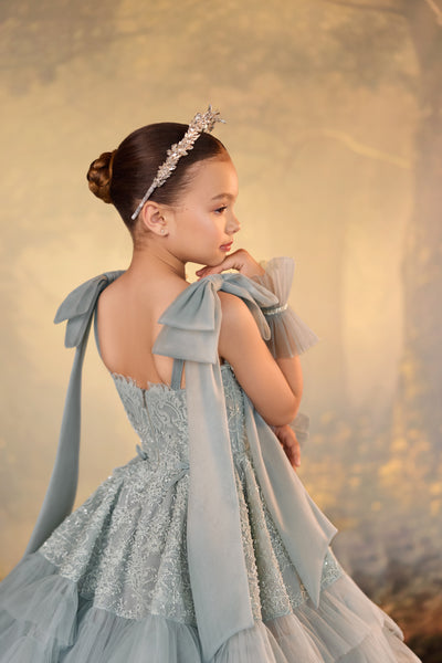 Pentelei Couture Ruffle Tulle Girls Pageant Gown