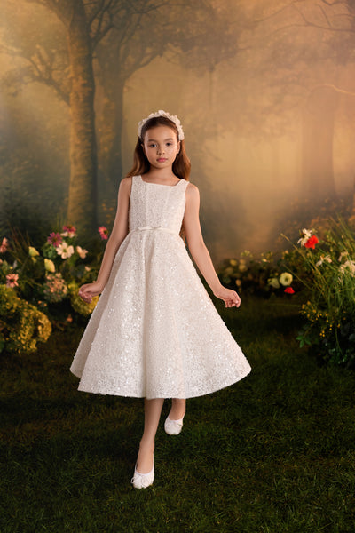 Pentelei Couture Girls Tea Length Communion Dress