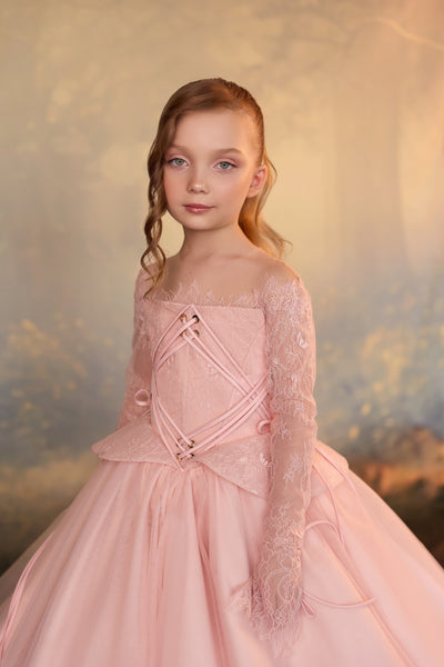 Pentelei Couture Corset Lace Girls Formal Dress