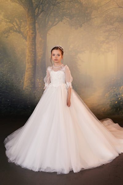Pentelei Couture Ivory Lace First Communion Dress