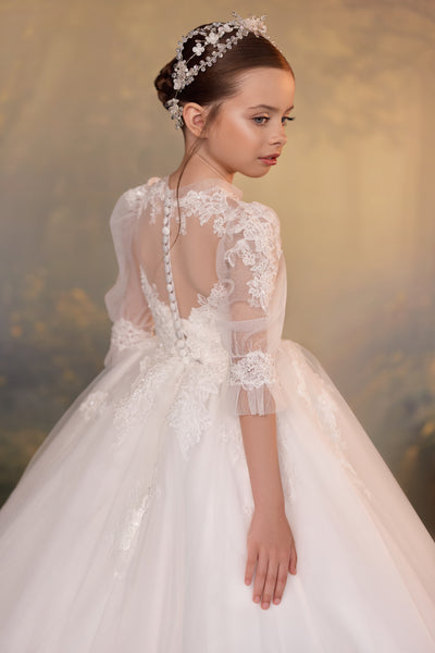 Pentelei Couture Ivory Lace First Communion Dress
