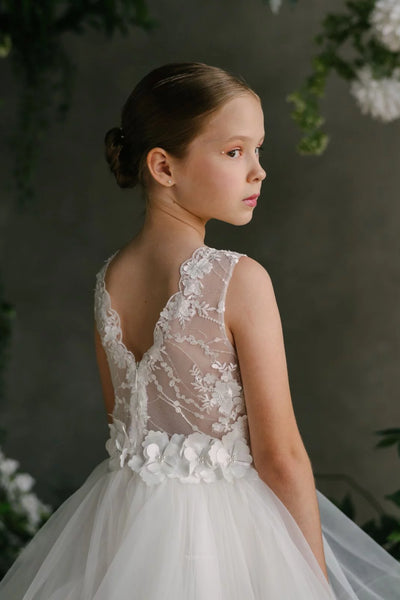 Teter Warm Couture Lace Tulle Girls Communion Wedding Flower Girl Dress
