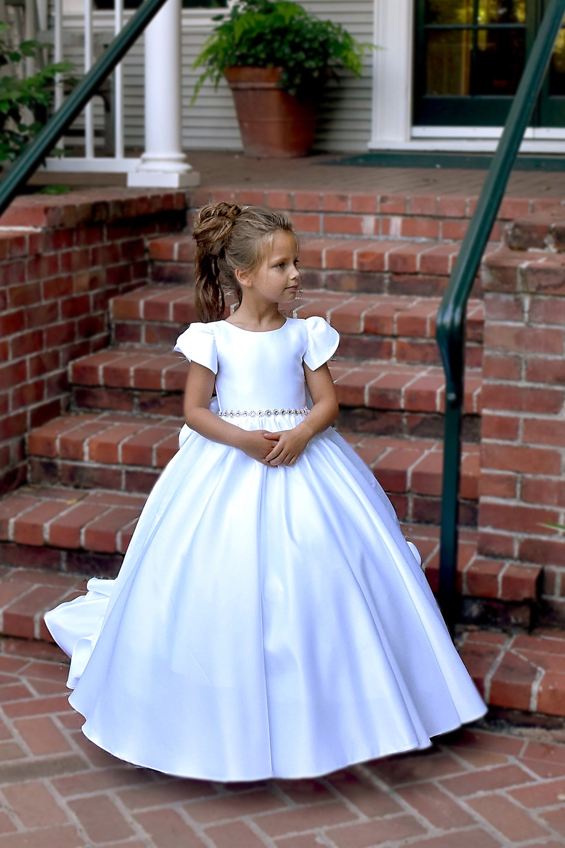 Satin Communion Flower Girl Pageant Special Occasion Baby Baptism Dress