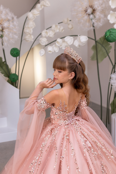 Araminta Rose Fashion Couture Girls Pageant Gown | Blush Kids