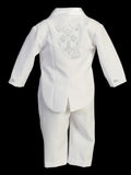 Cristiano Tuxedo | Boys White Formal Suit with Religious Embroidery